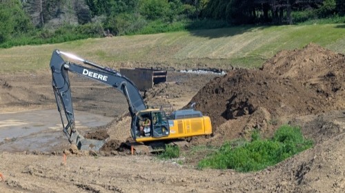 Construction vehicle on Bingham Road