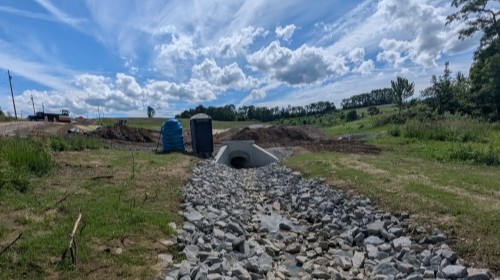 New drainage on Bell Memorial Church Road