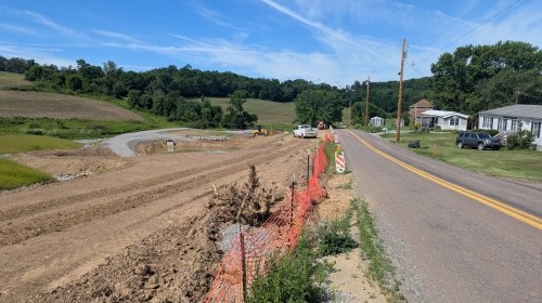 Preparation for new roadway alongside Bell Memorial Church Road