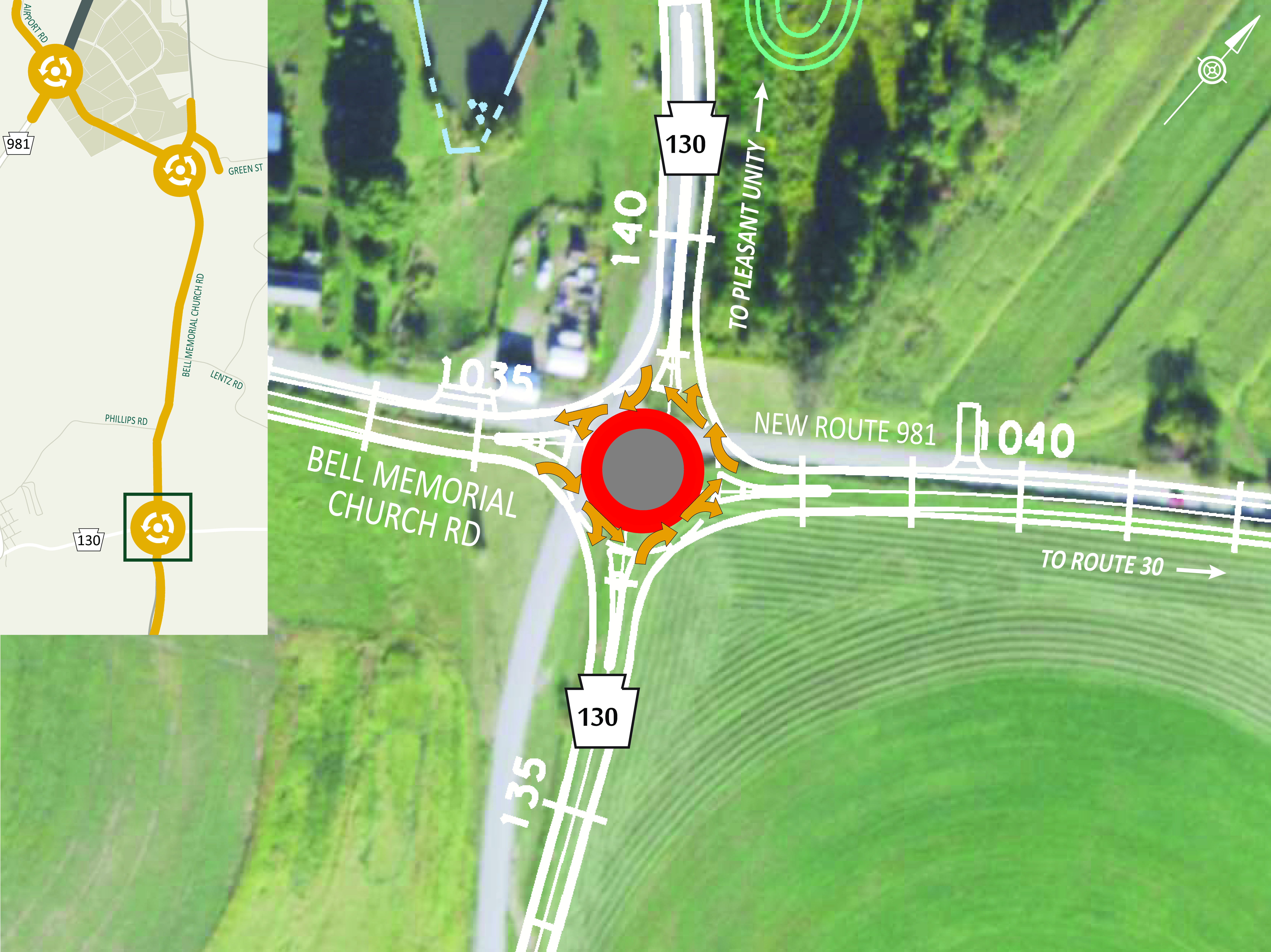 Route 130 roundabout
